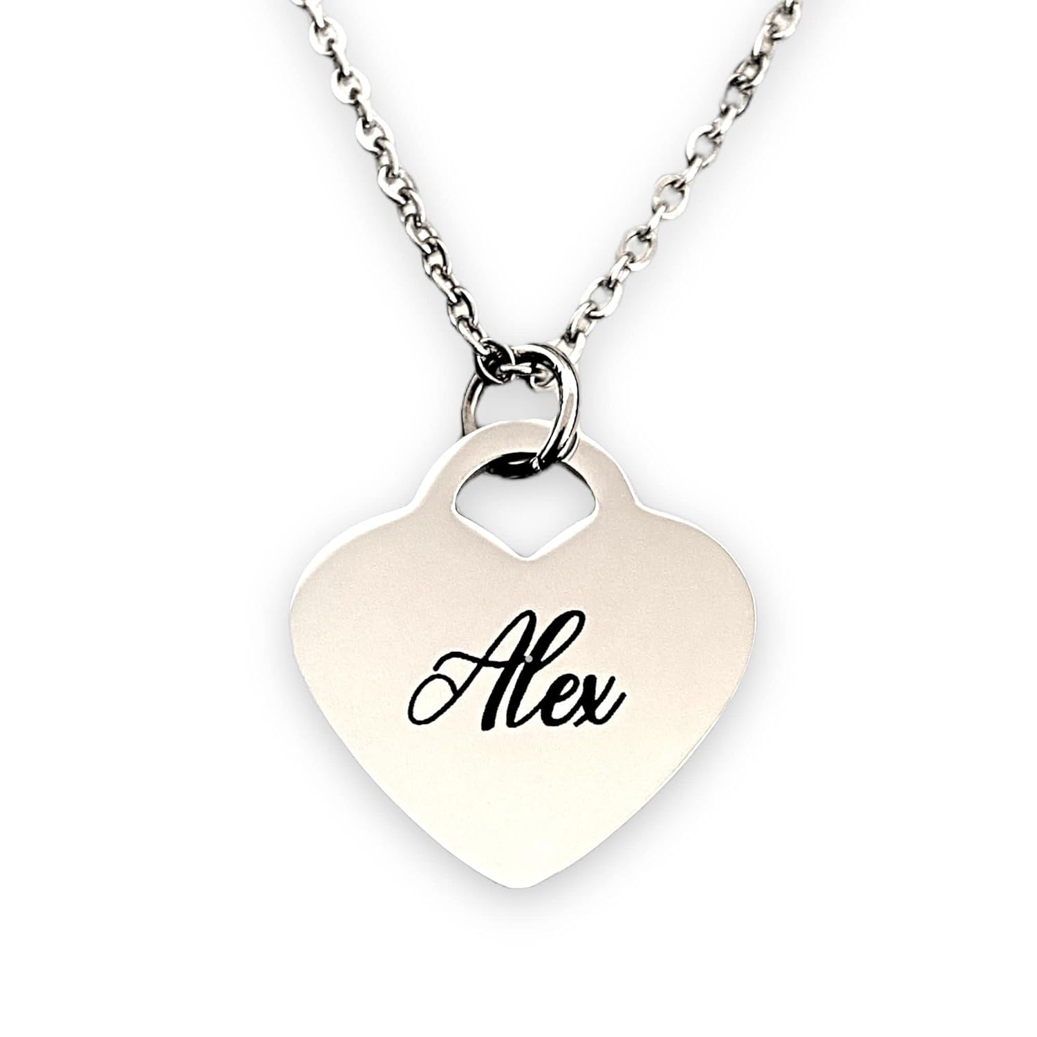 Collana Cuore con nome inciso - Collana Cuore nomi personalizzata - Collana Donna Cuore nome