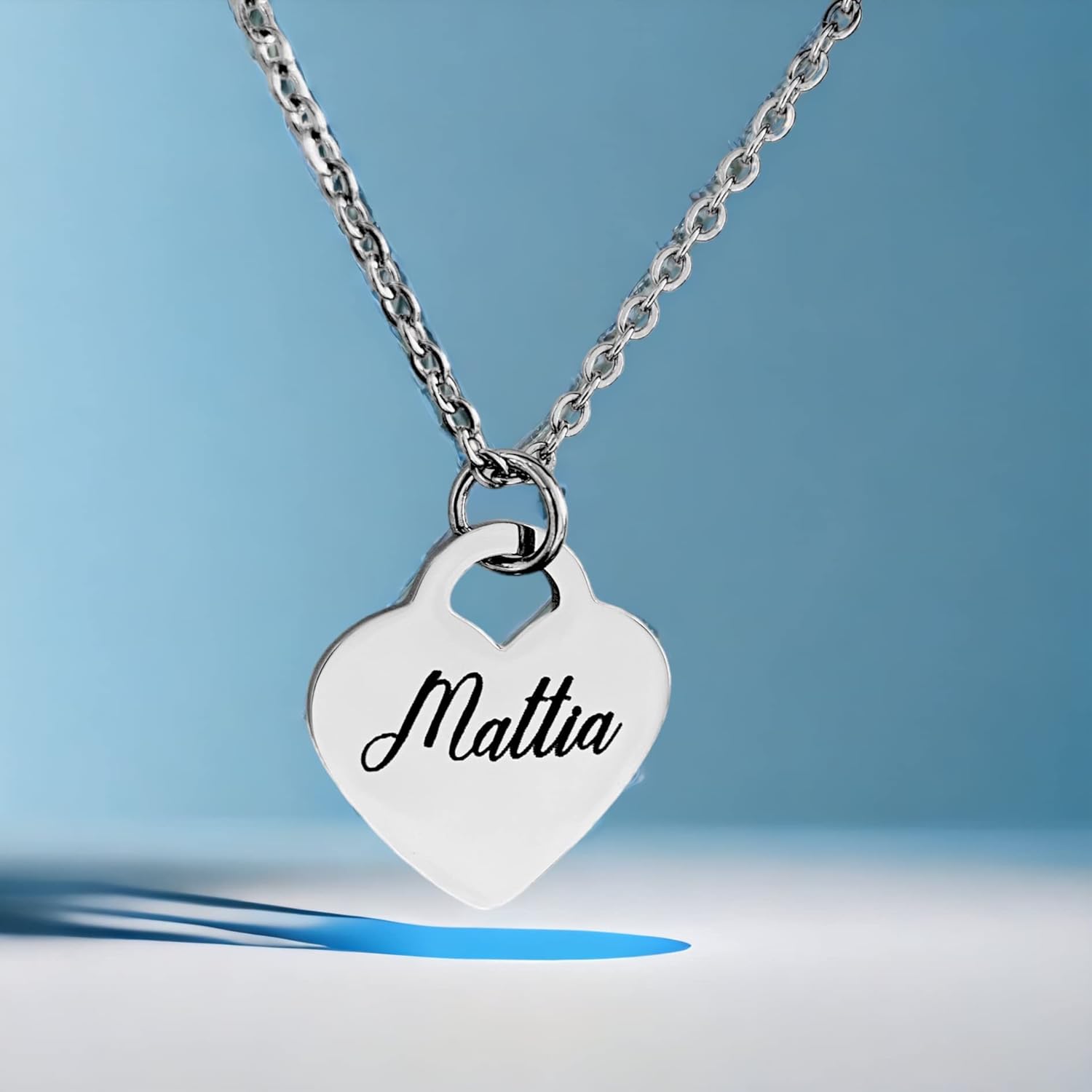 Collana Cuore con nome inciso - Collana Cuore nomi personalizzata - Collana Donna Cuore nome