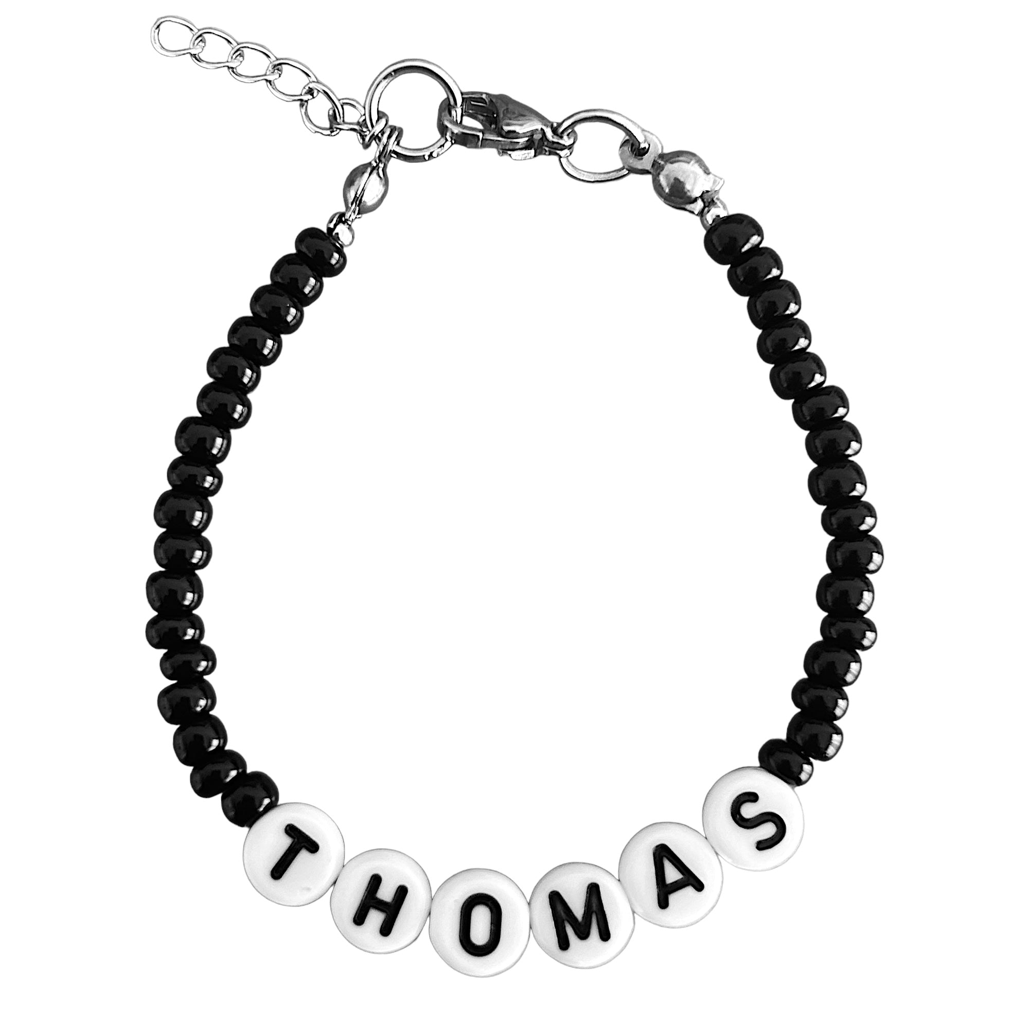 Bracciale nome - Bracciale personalizzato -waterproof - Bracciale con perline in Vetro di Boemia