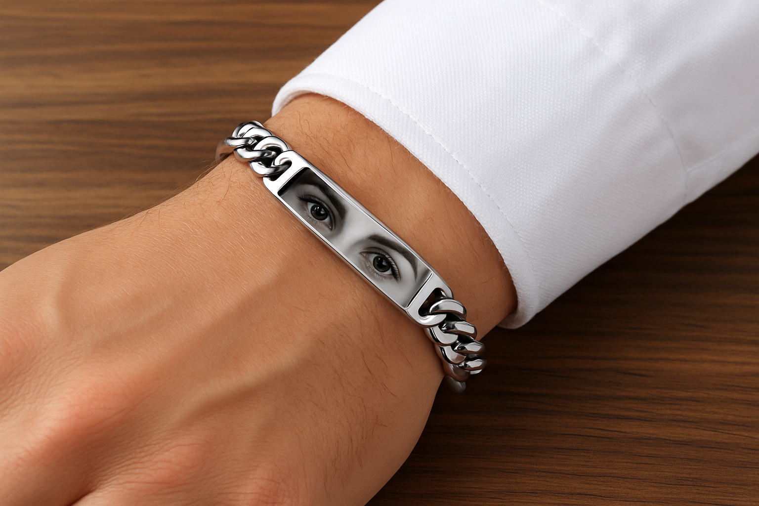 Bracciale con foto incisione Occhi - Bracciale con foto incisione - Incisione laser nitida e perfetta