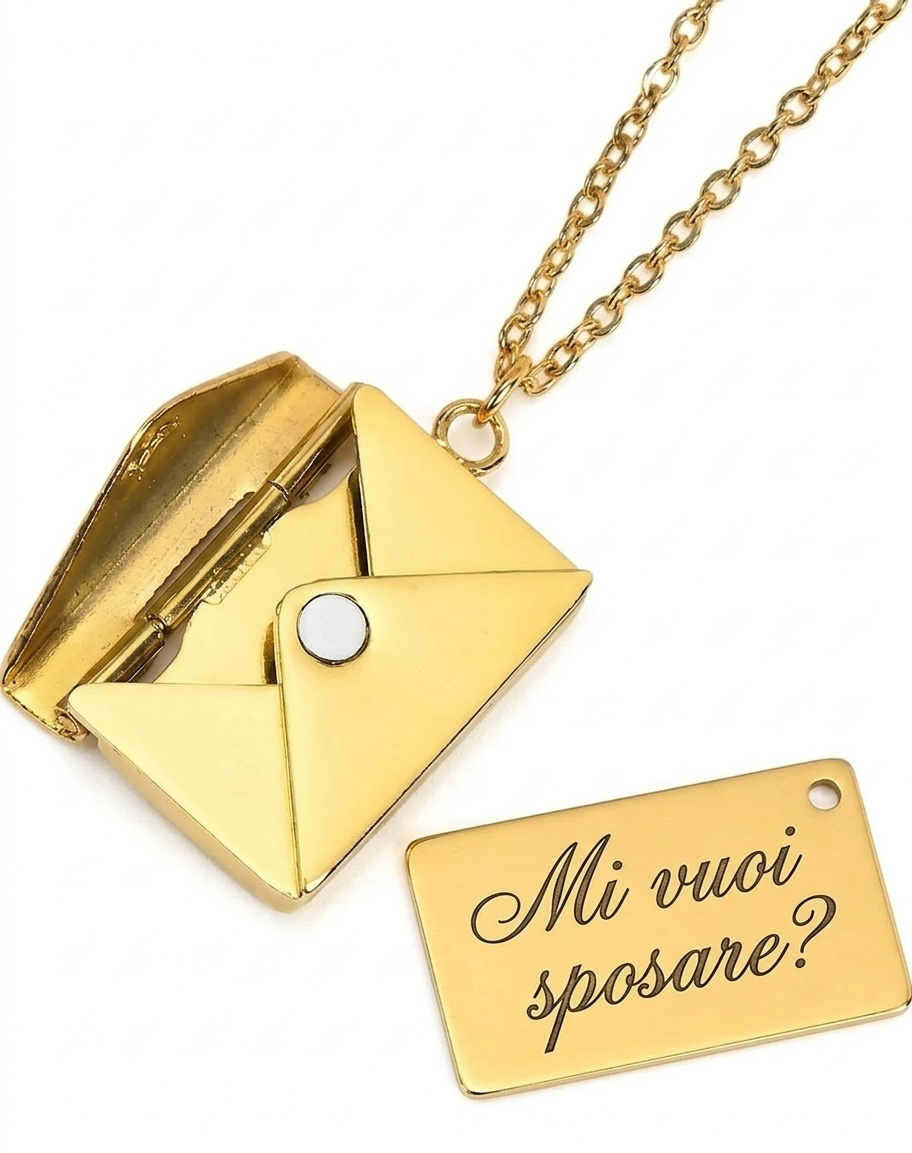 Envelope Necklace with Personalized Love Letter | There's Mail for You