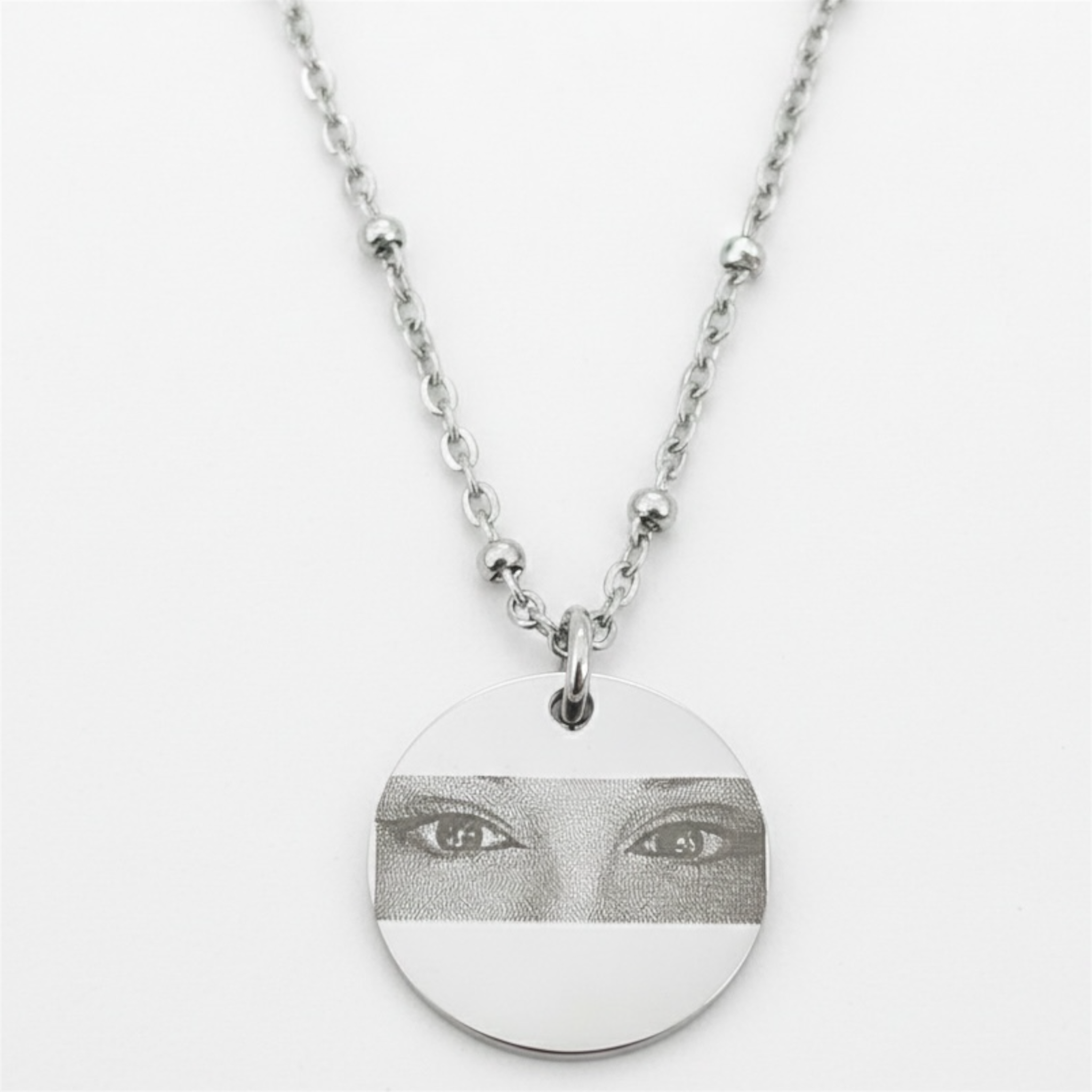 Collana personalizzata con foto incisione Occhi - Collana con foto incisione - Incisione laser nitida e perfetta