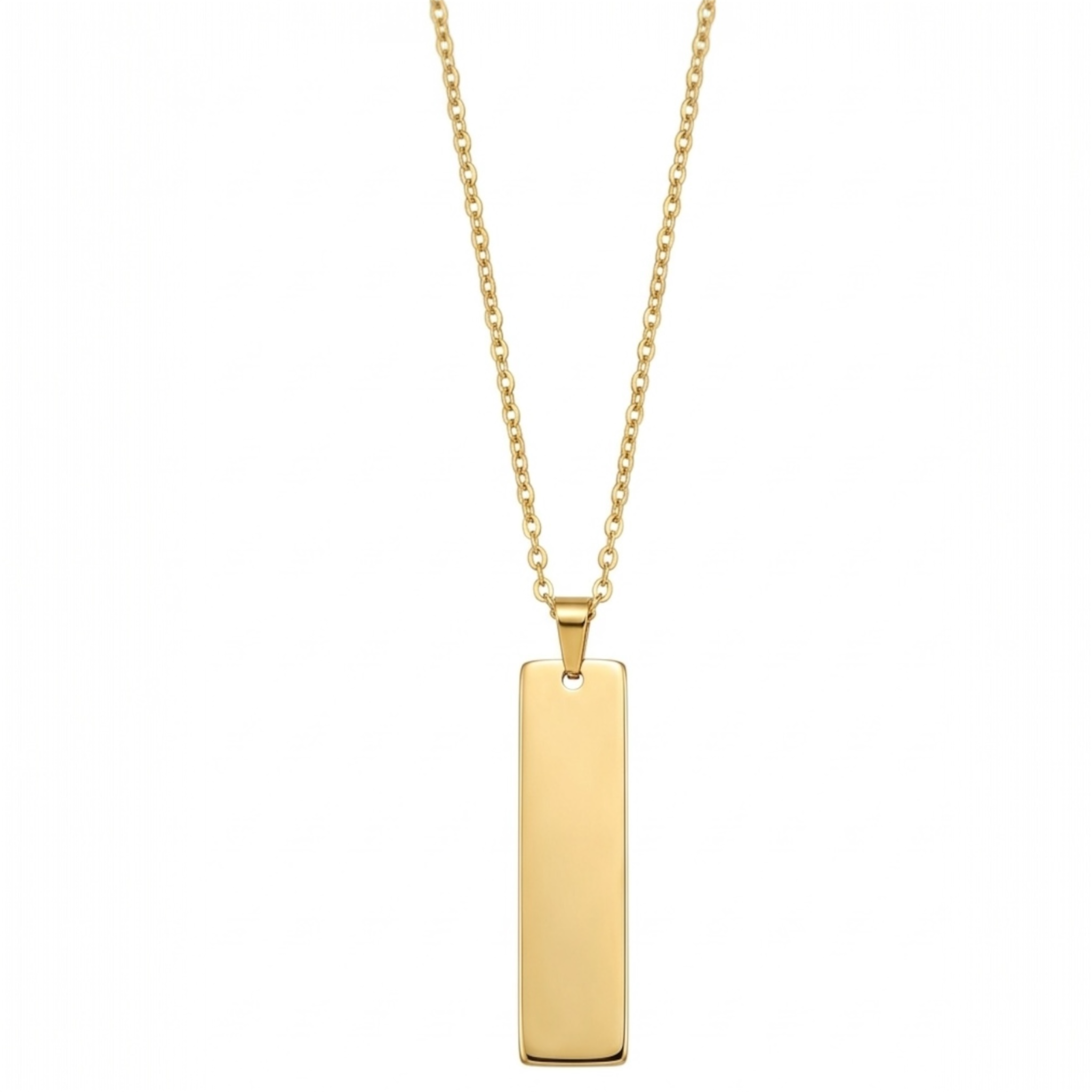 Collana Foto Occhi in Acciaio Gold | Targhetta 5cm Incisione Laser