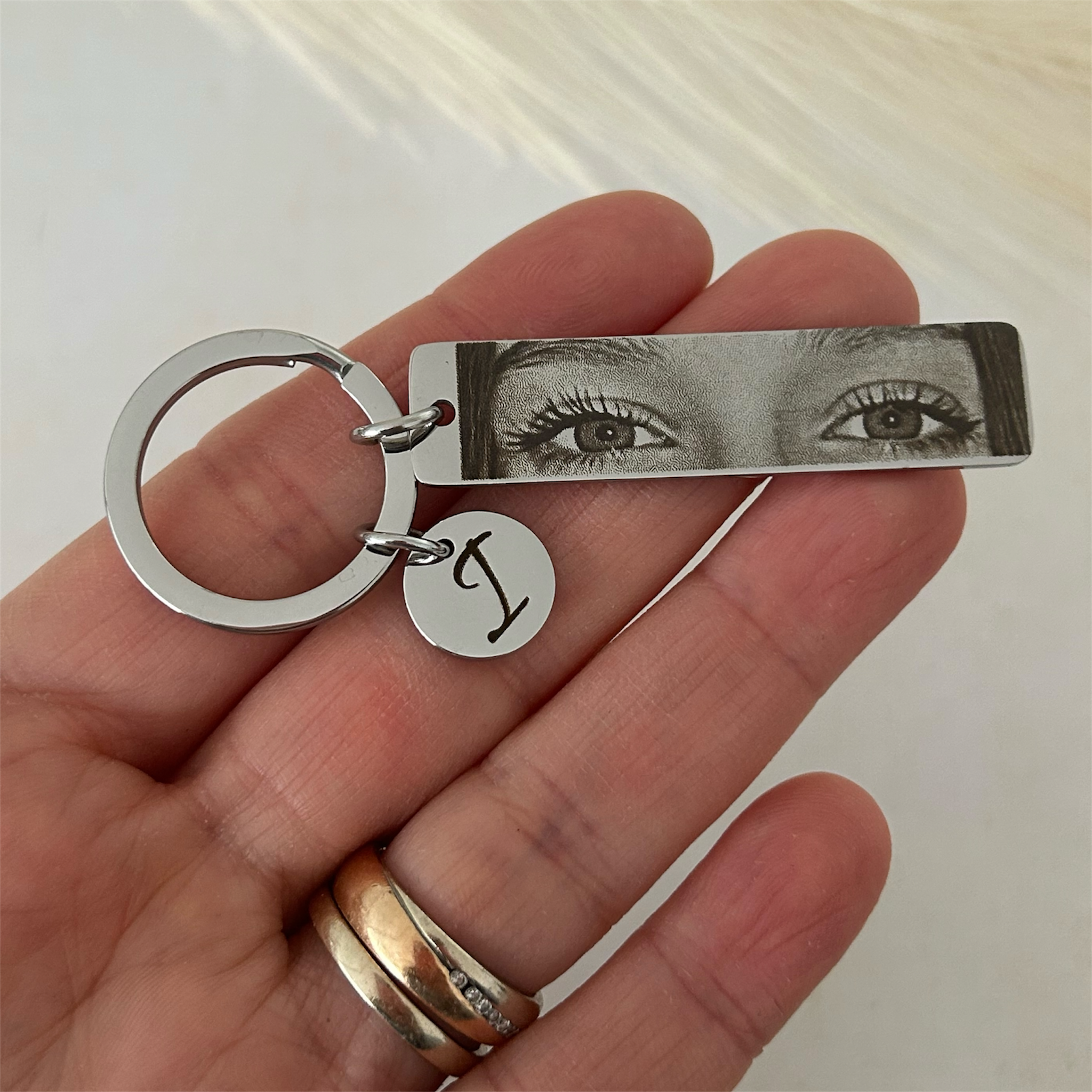 Portachiavi con foto incisione Occhi - Portachiavi con foto incisione - Incisione laser nitida e perfetta