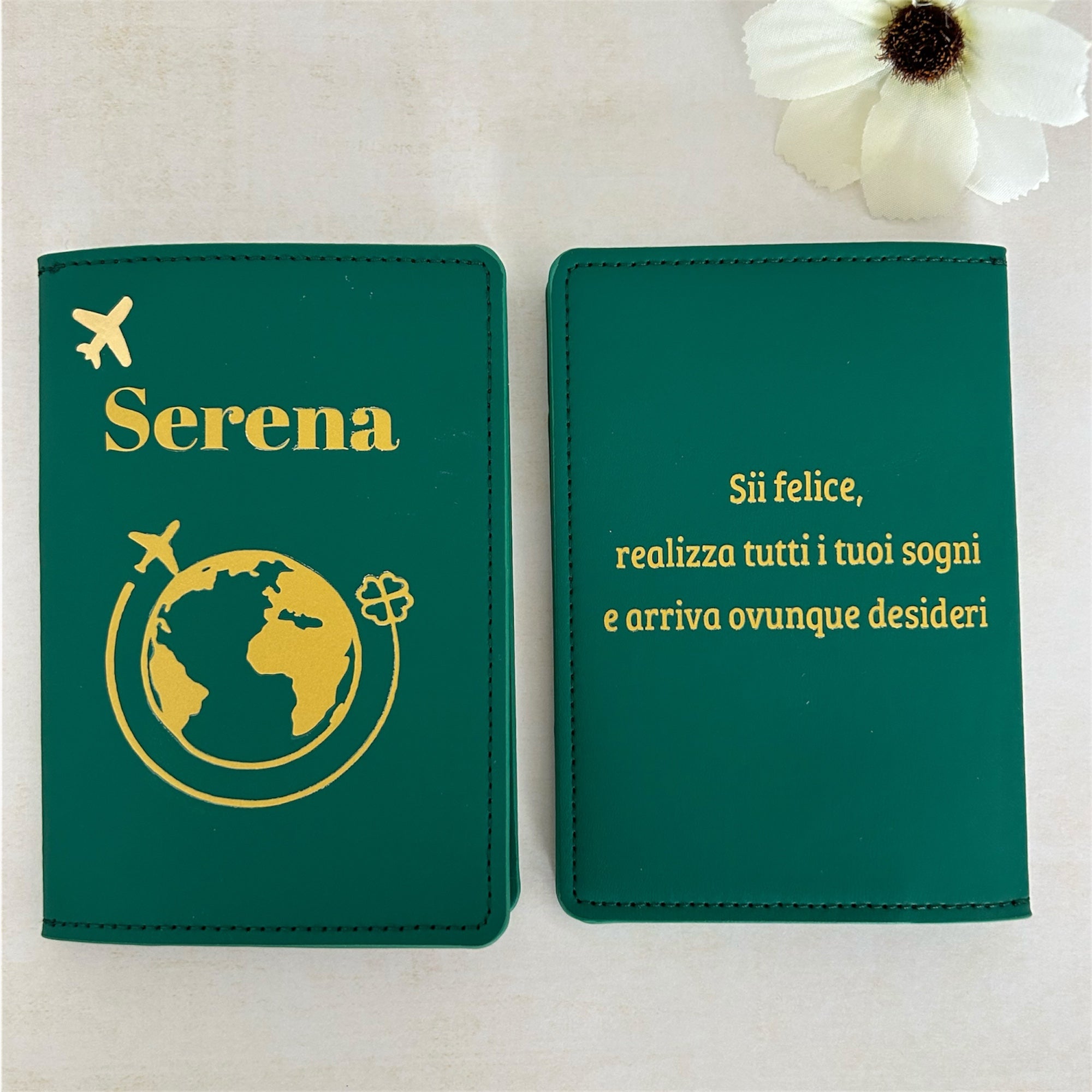 Porta Passaporto Personalizzato Nome - Idea regalo Coppia - Idea regalo addio al Nubilato Celibato