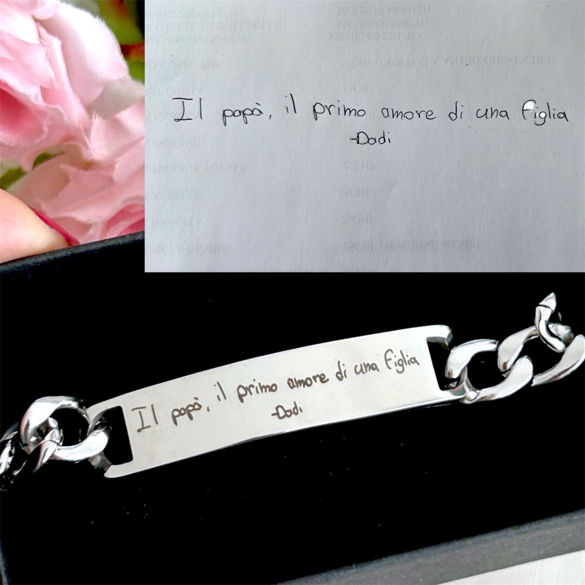 Bracciale con scrittura a mano reale - Bracciale personalizzato