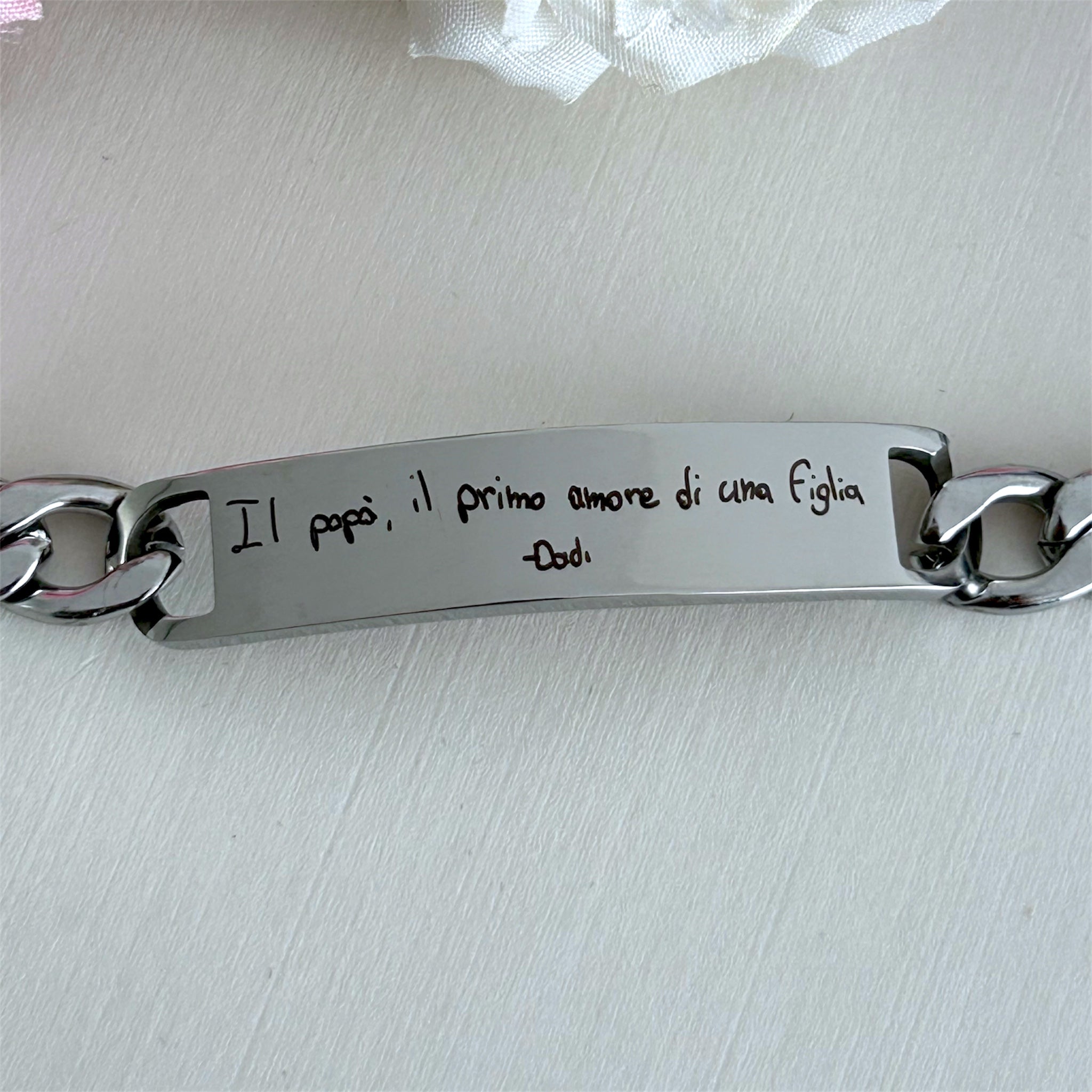 Bracciale con scrittura a mano reale - Bracciale personalizzato