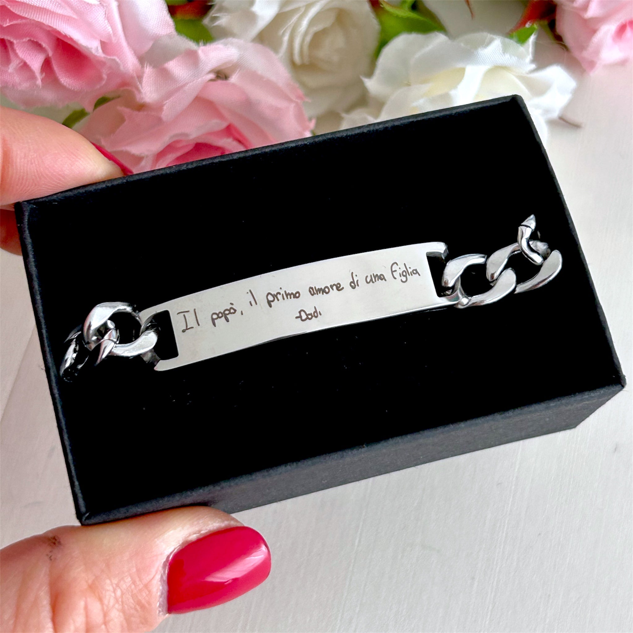 Bracciale con scrittura a mano reale - Bracciale personalizzato