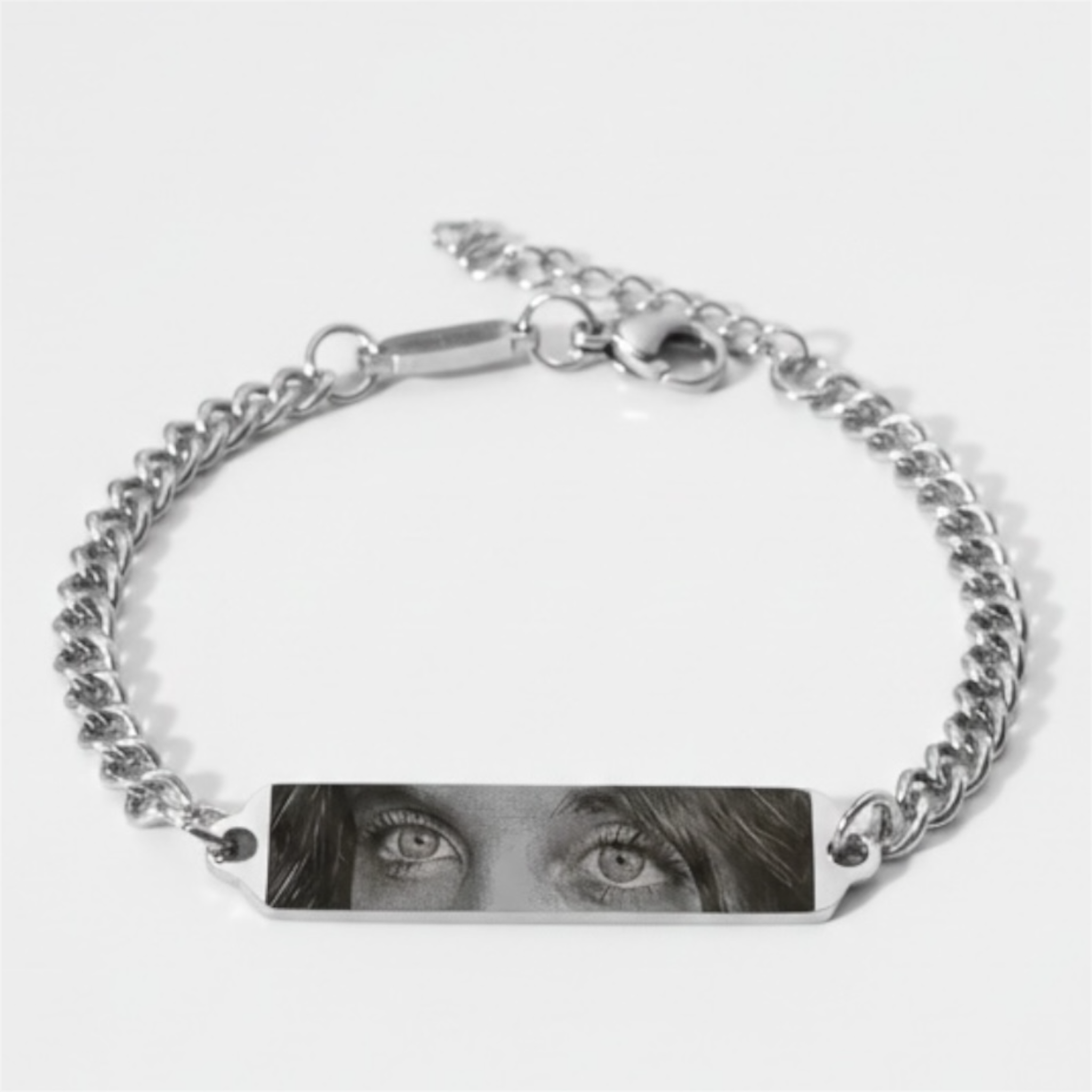 Bracciale con foto incisione Occhi - Bracciale elegante con foto incisione - Incisione laser nitida e perfetta
