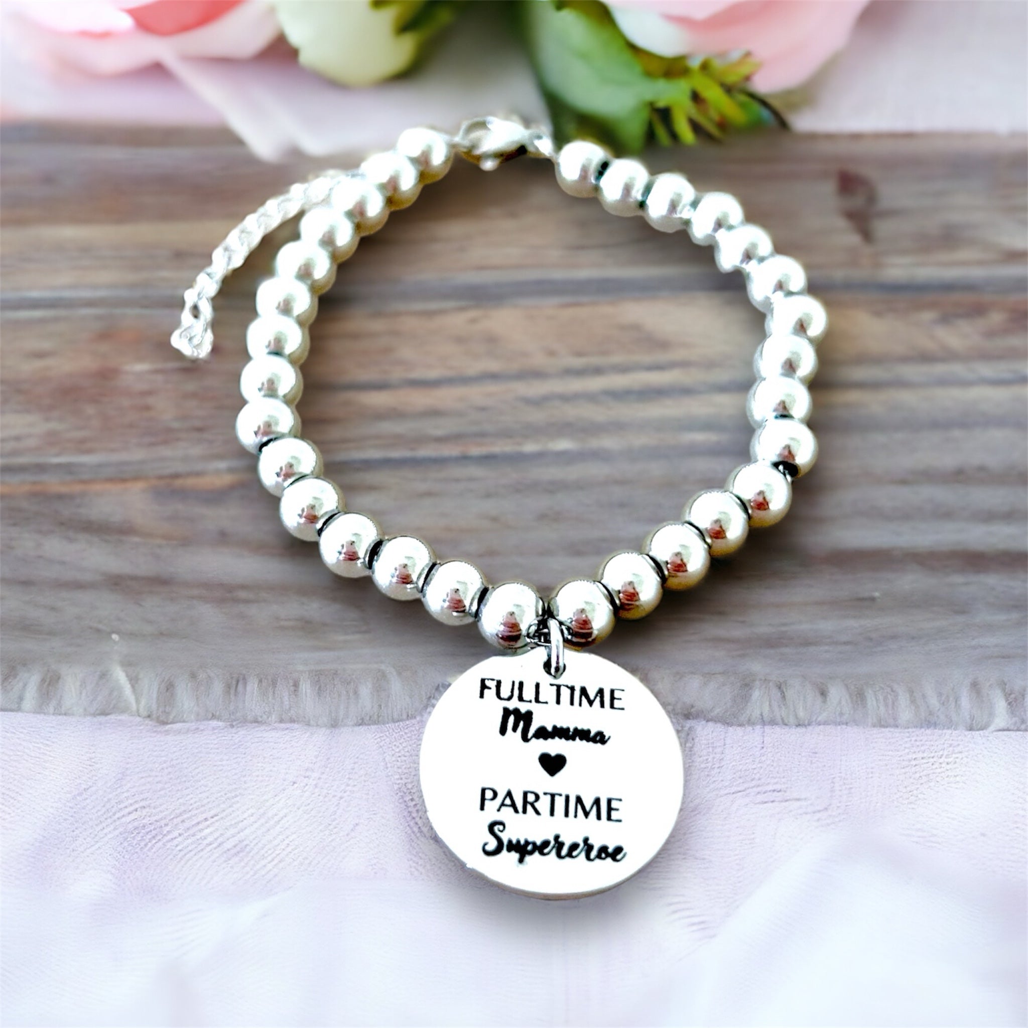 Bracelet "Full time Mom Part time Superhero"