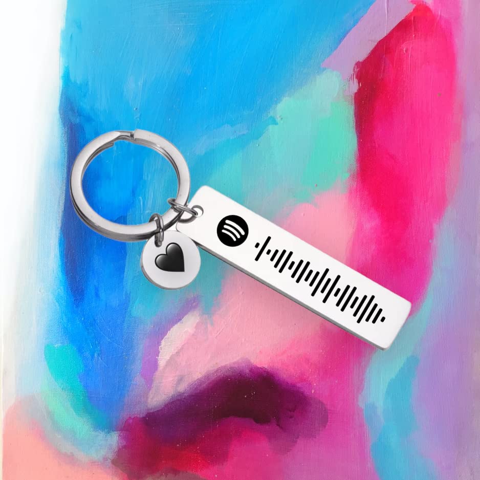 Portachiavi Spotify in acciaio inossidabile personalizzato con canzone e dedica! Idea regalo