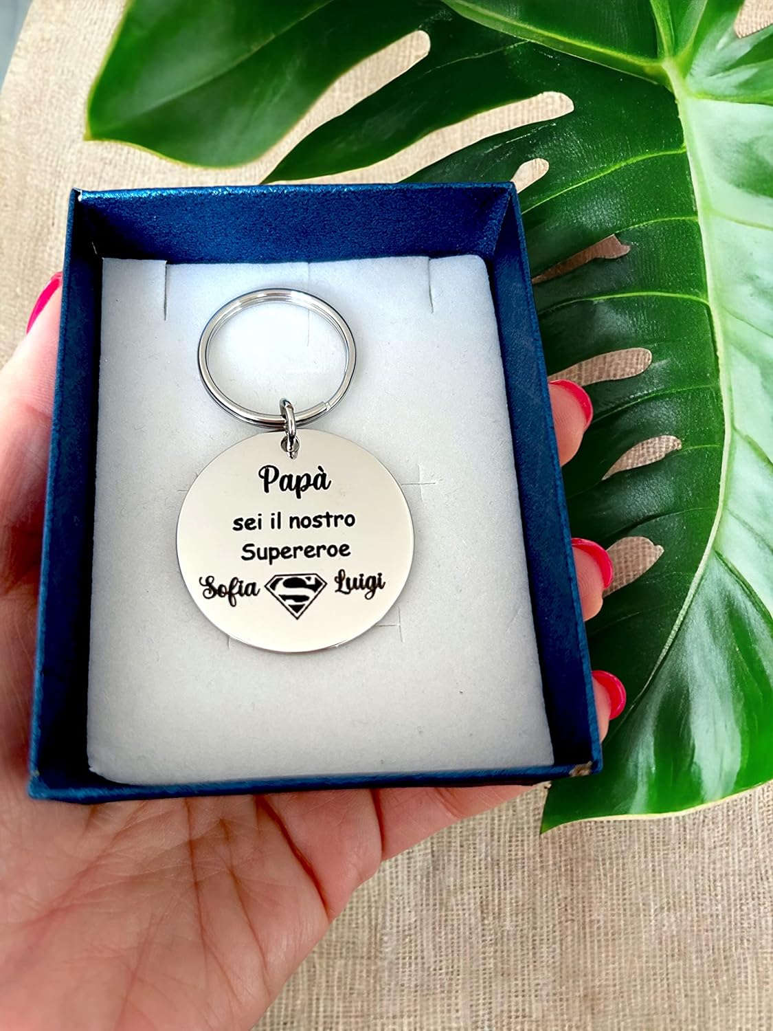 "Dad You Are Our Superhero" Keychain