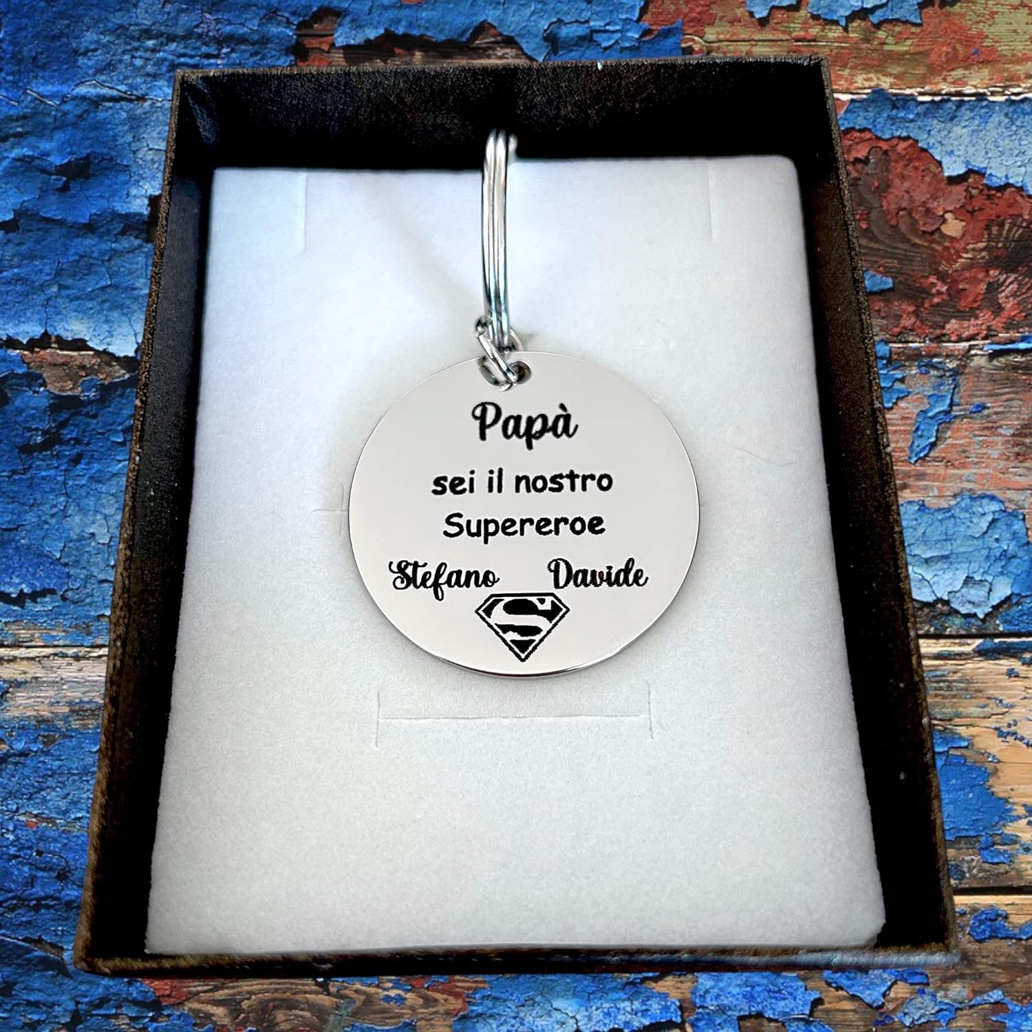 "Dad You Are Our Superhero" Keychain