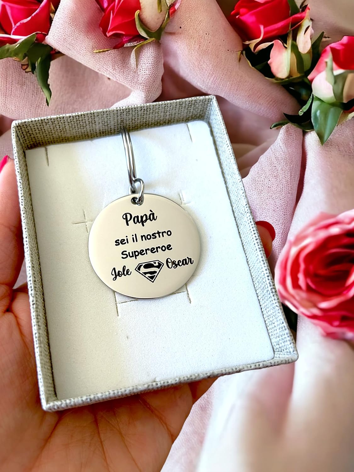 "Dad You Are Our Superhero" Keychain