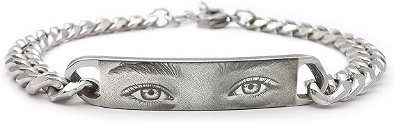 Bracciale con foto incisione Occhi  - Bracciale con foto incisione - Incisione laser nitida e perfetta