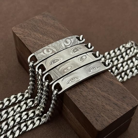 Bracciale con foto incisione Occhi  - Bracciale con foto incisione - Incisione laser nitida e perfetta