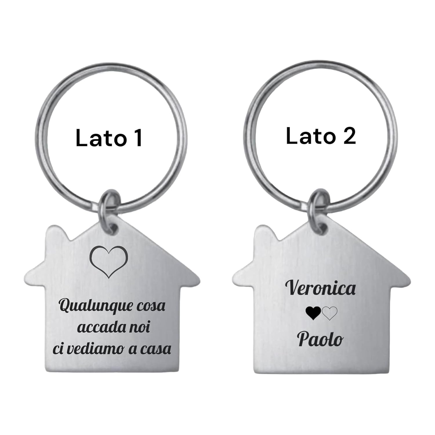 Portachiavi Nuova Casa - Qualunque cosa accada noi ci vediamo a casa - Portachiavi Casa personalizzato