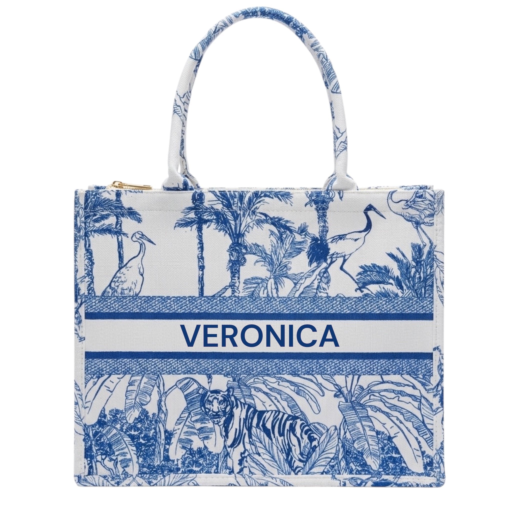 Tote Bag Mare Personalizzata con Nome o Iniziali | Con Cerniera