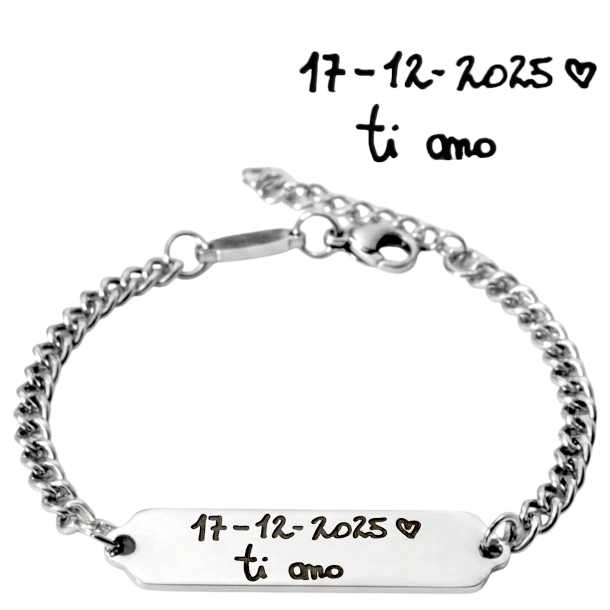 Bracciale con incisa la tua dedica | Personalizzato con dedica calligrafica