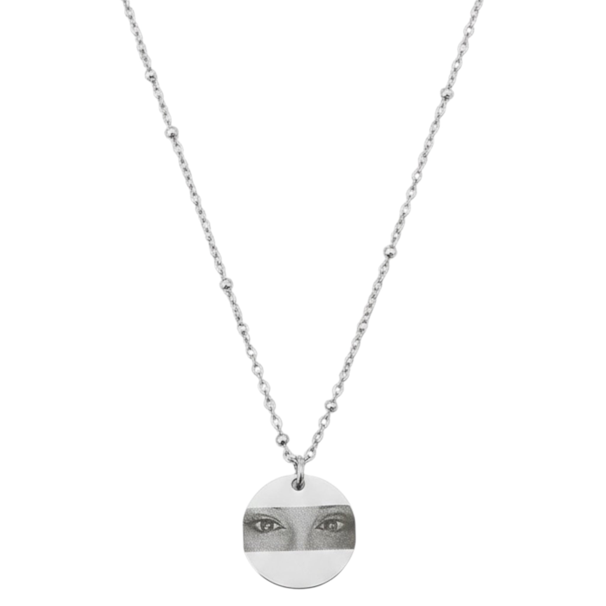 Collana personalizzata con foto incisione Occhi - Collana con foto incisione - Incisione laser nitida e perfetta