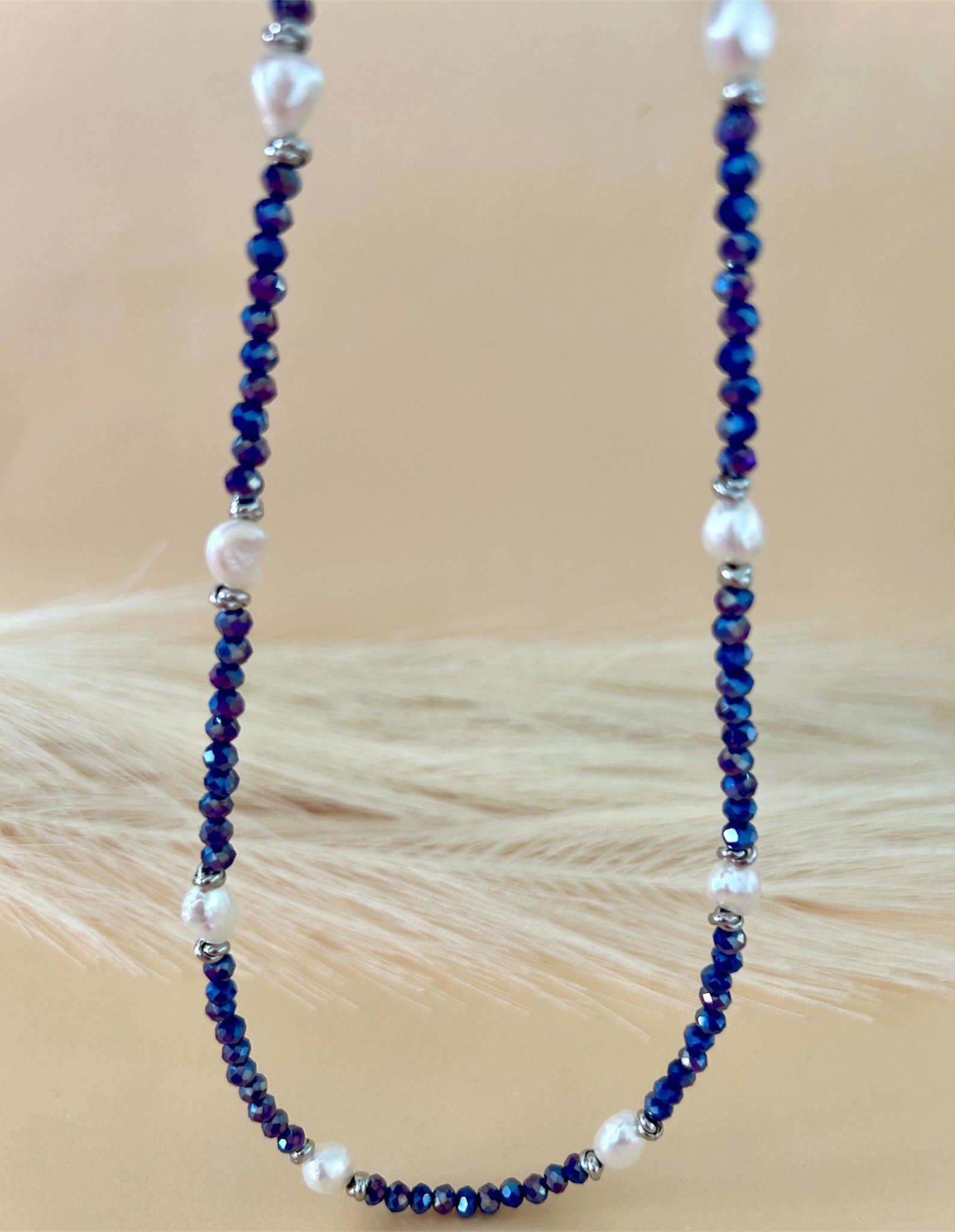 Collana con Cristalli colorati e Perle - Modello Dream - Collana Donna - Collana personalizzata con Perline colorate waterproof -Collana colorata