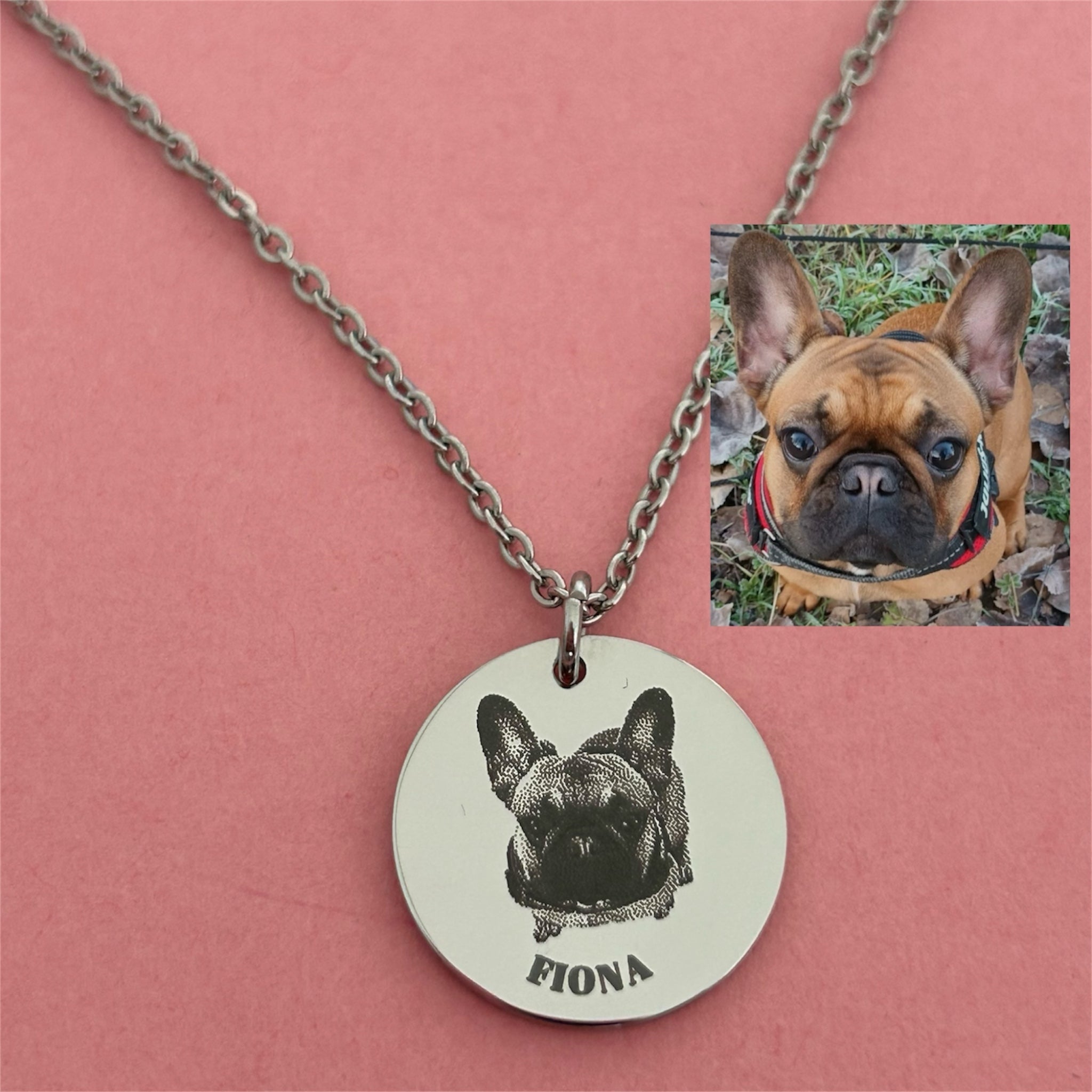 Collana con foto incisa - Collana in acciaio con Incisione laser nitida e perfetta della foto