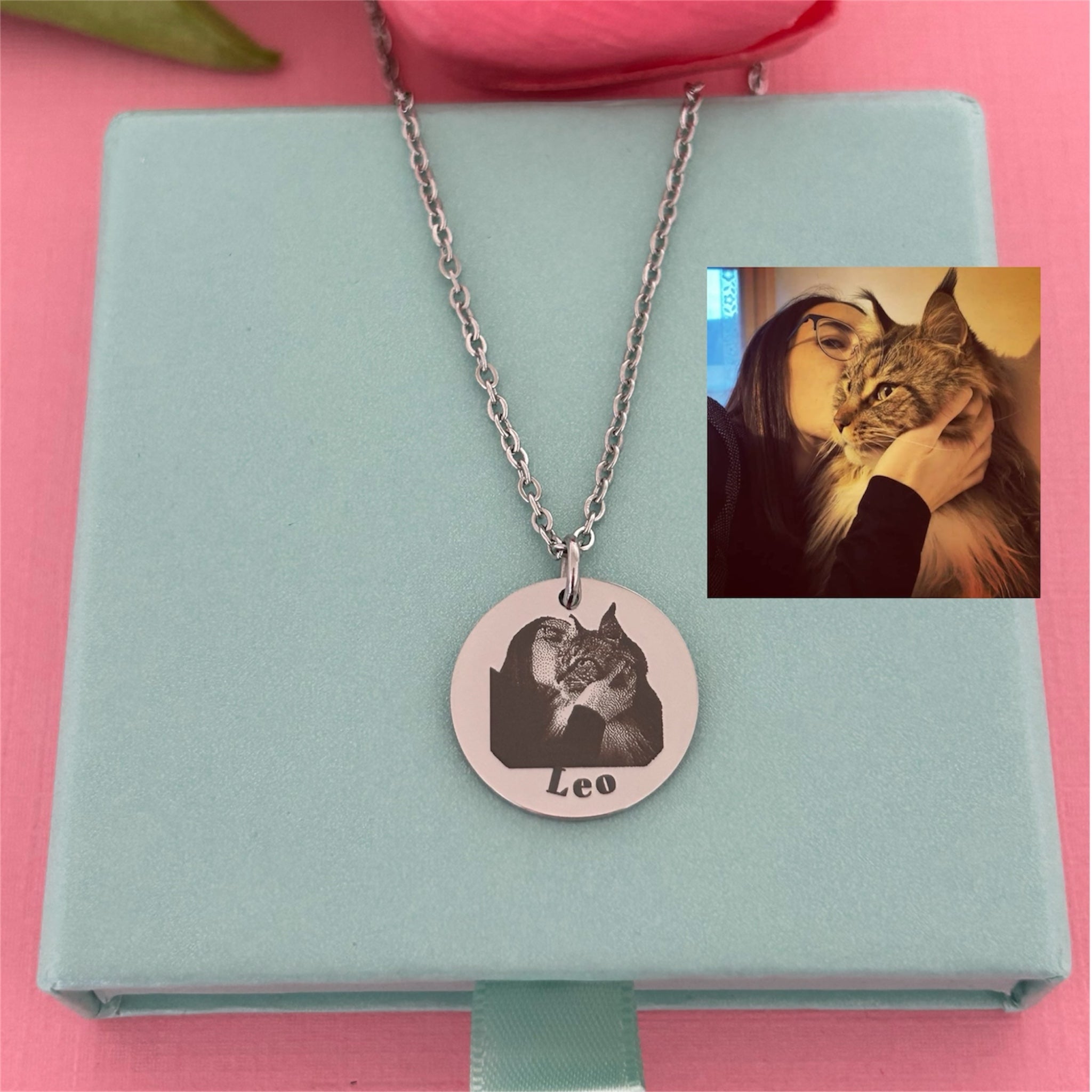 Collana con foto incisa - Collana in acciaio con Incisione laser nitida e perfetta della foto