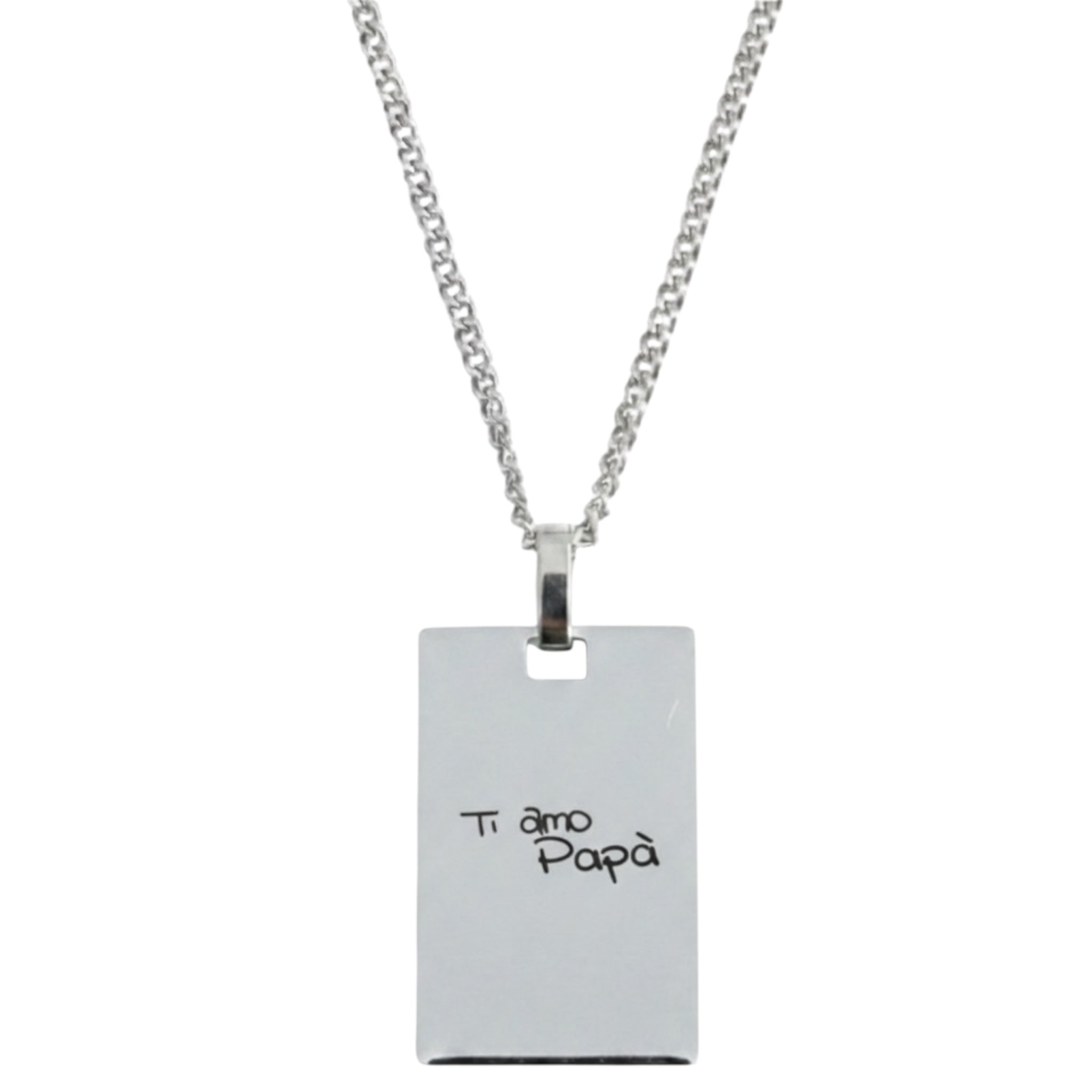 Collana con Dedica Calligrafica | La Tua Scrittura Reale Incisa in Acciaio