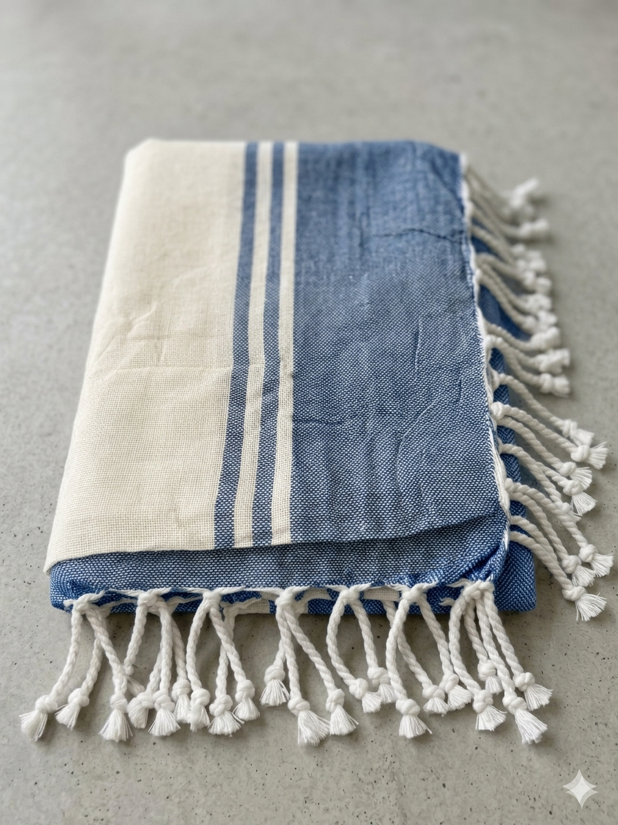 Telo Mare Fouta Personalizzato con Nome | 100% Cotone con Frange