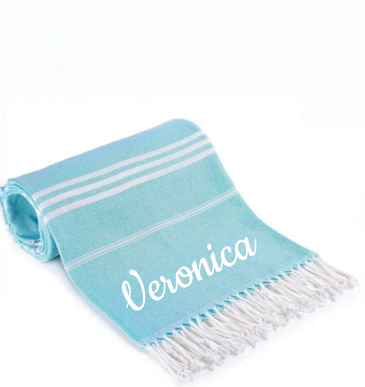 Telo Mare Fouta Personalizzato con Nome | 100% Cotone con Frange