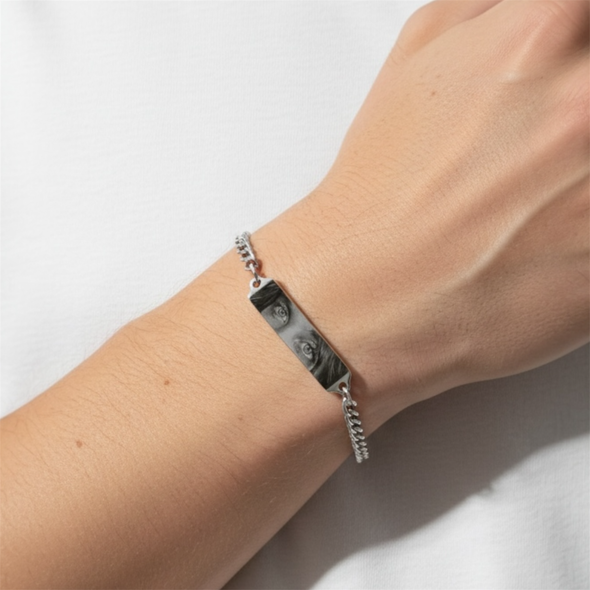 Bracciale con foto incisione Occhi - Bracciale elegante con foto incisione - Incisione laser nitida e perfetta