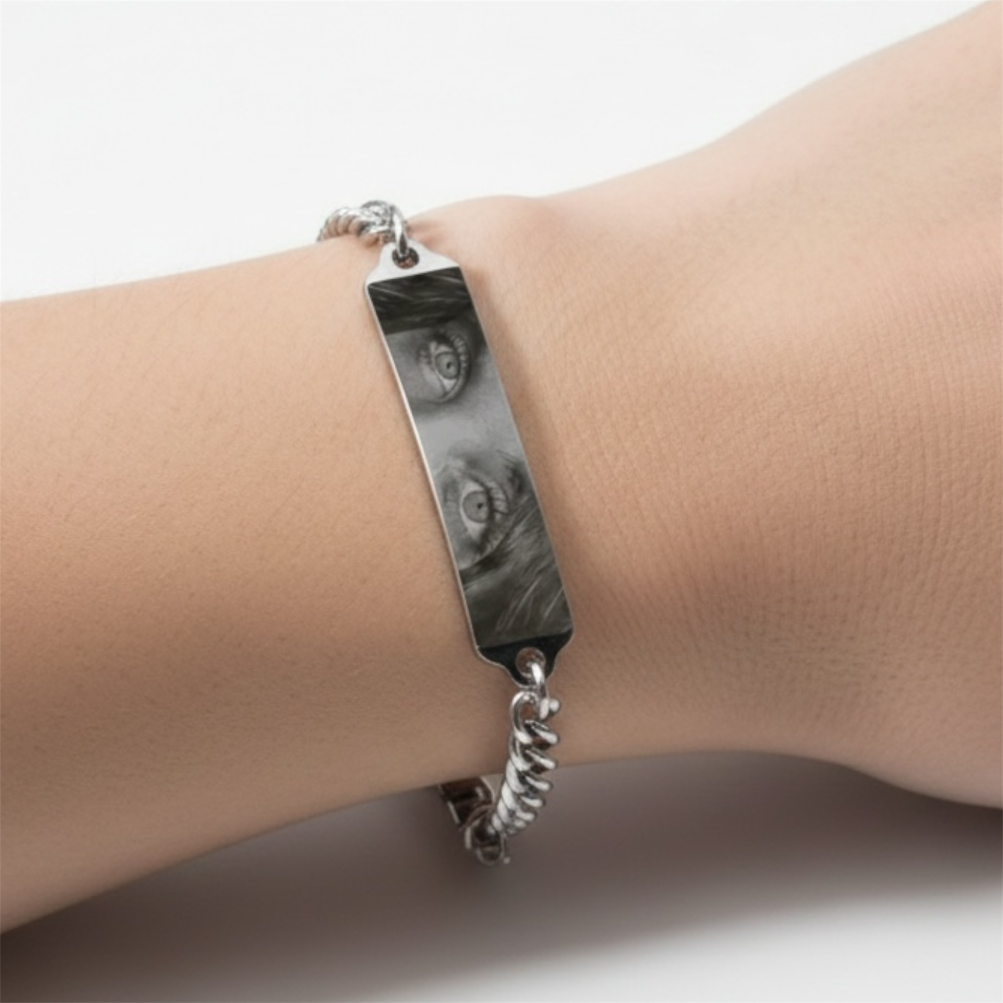 Bracciale con foto incisione Occhi  - Bracciale con foto incisione - Incisione laser nitida e perfetta