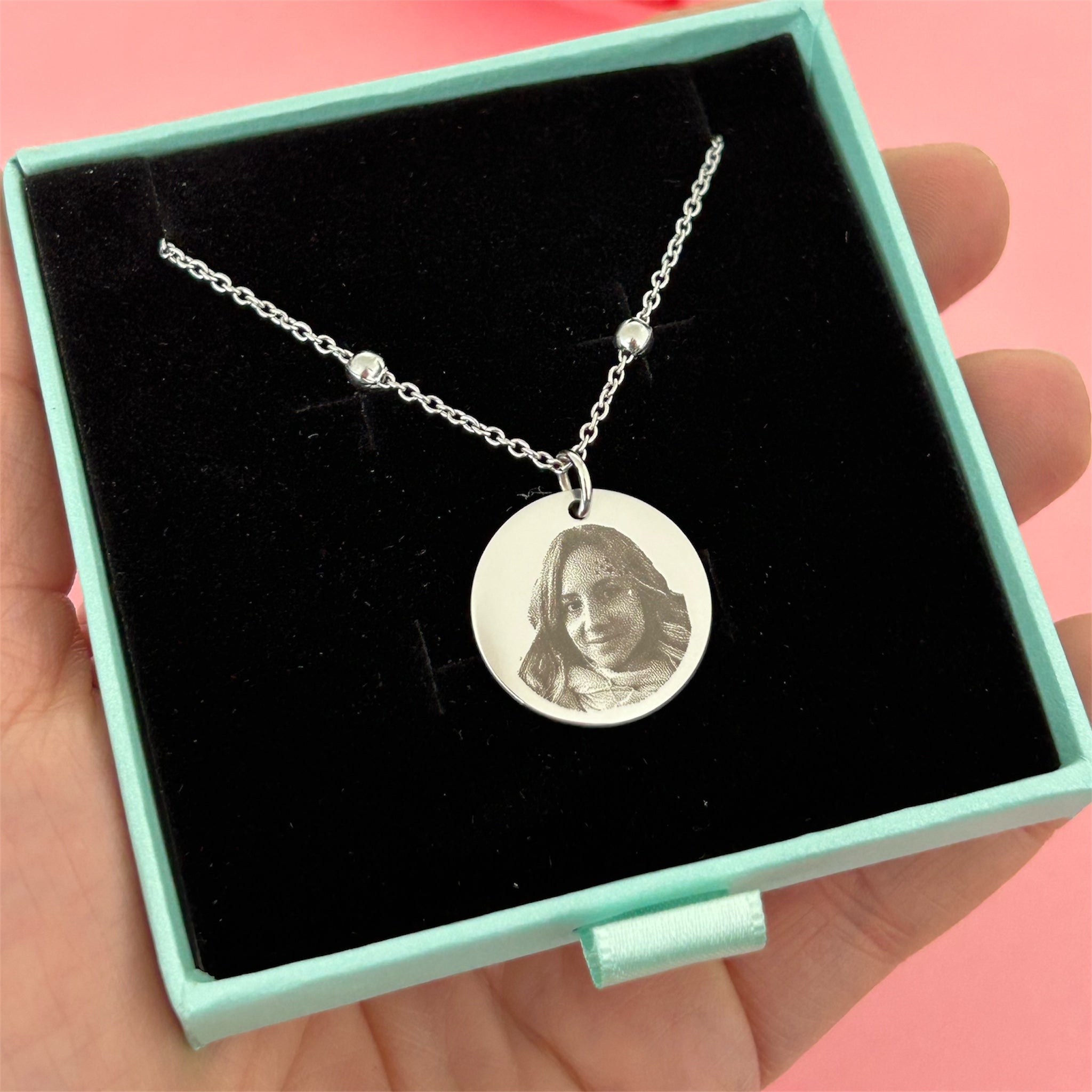 Collana con foto incisa - Collana in acciaio con Incisione laser nitida e perfetta della foto