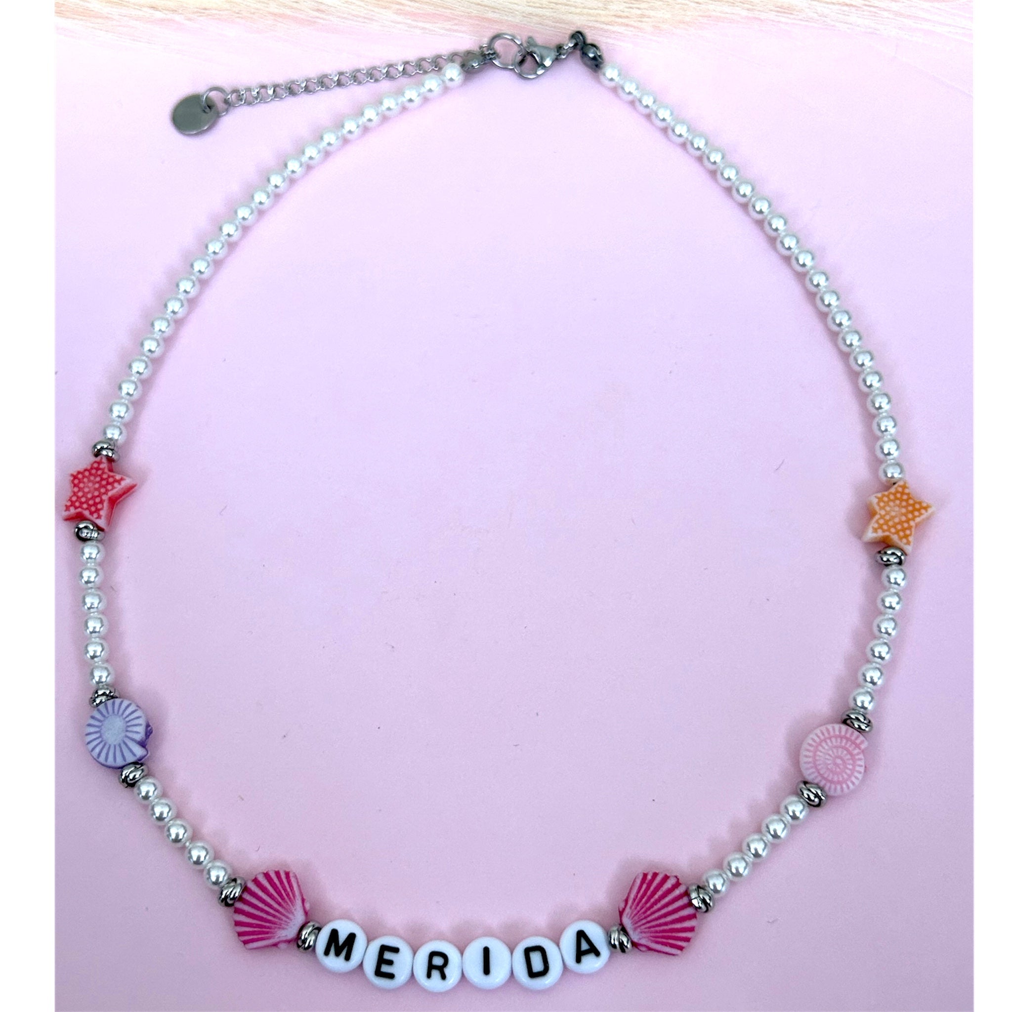 Collana con Conchiglie colorate e Nome - Collana Conchiglie personalizzata - Collana Estate Conchiglie Nome - Collana Capri - Collana Estate Nome