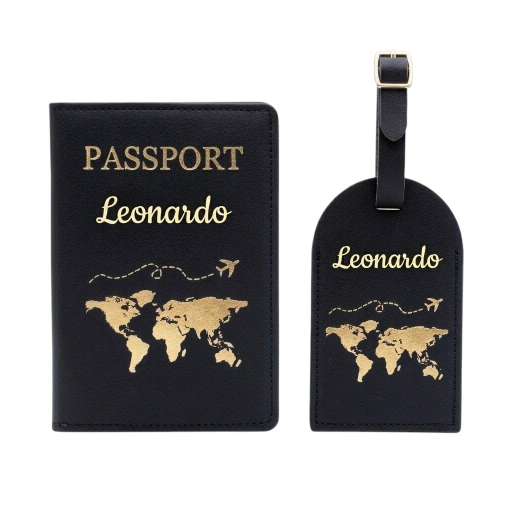Porta passaporto Personalizzato con Nome e Tag Valigia | Idea Regalo Coppia o Addio al Nubilato