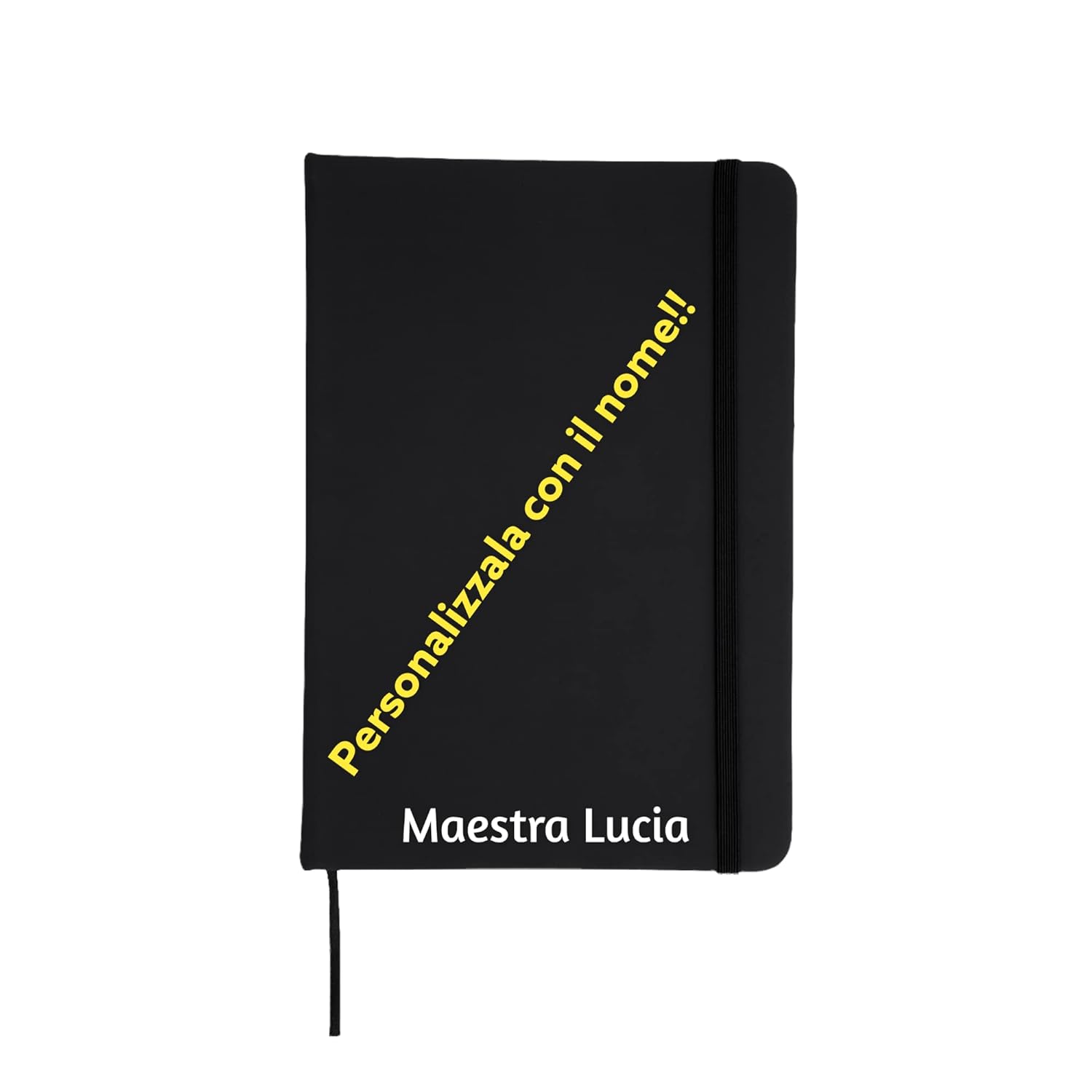 Notebook stile Moleskine Classic personalizzato con dedica alla Maestra. Formato Large 14,7 x 21 cm, 100 Pagine