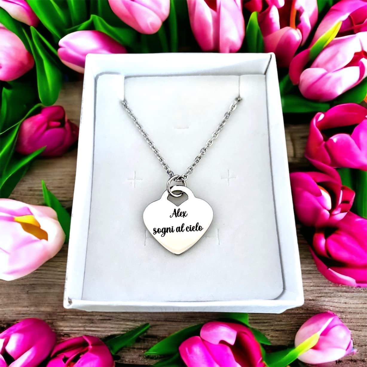 Collana Spotify - Collana personalizzata Spotify e Dedica - Collana Cuore Donna Spotify e Dedica - Collana personalizzata Donna