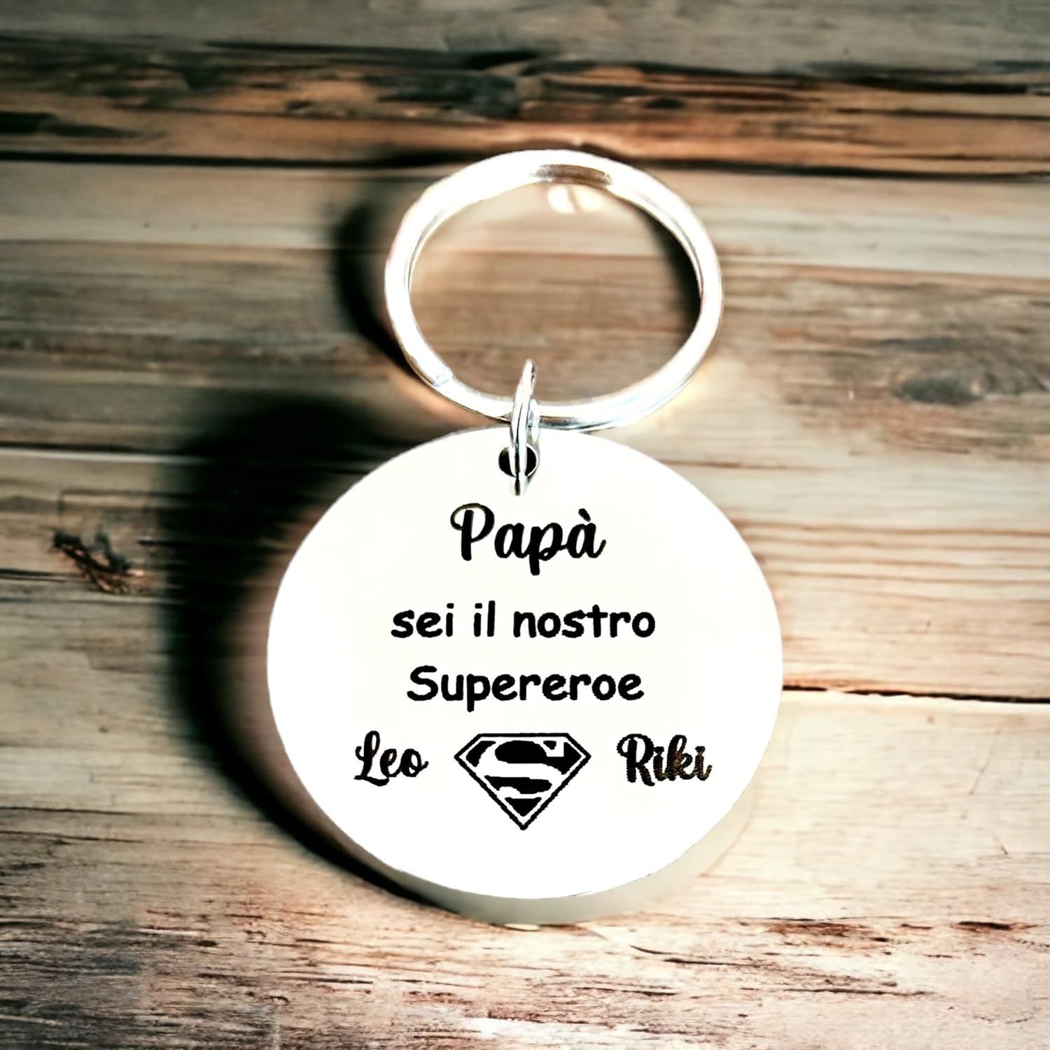 Portachiavi Papà sei il mio Supereroe - Papà Superman - Portachiavi personalizzato Festa del Papà