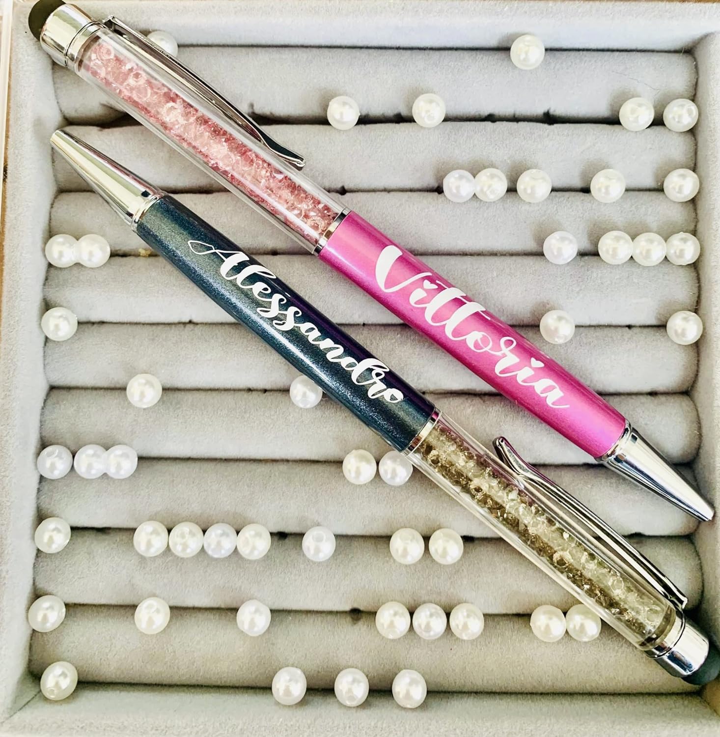 Penna tipo Swaroski Glitter personalizzabile con il tuo nome o iniziali!