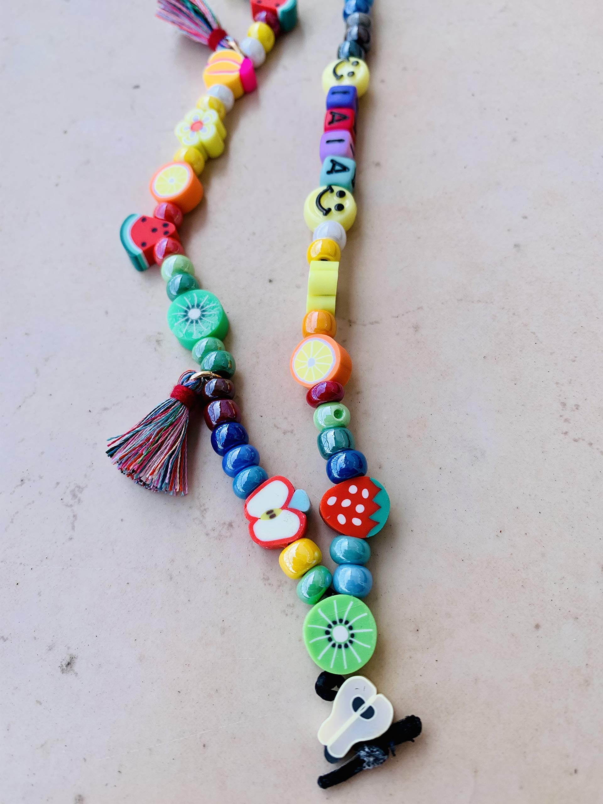 Phone Beads personalizzato - Cordino per Cellulare perline - Phone Strap Personalizzato - Phone Beads perline Rainbow