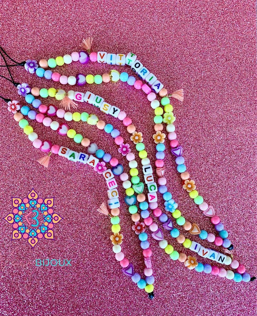 Phone Beads personalizzato - Cordino per Cellulare perline - Phone Strap Personalizzato - Phone Beads perline Love